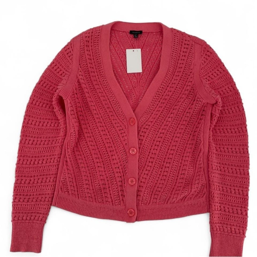 Talbots Women's Crochet Cardigan in Pink NWOT